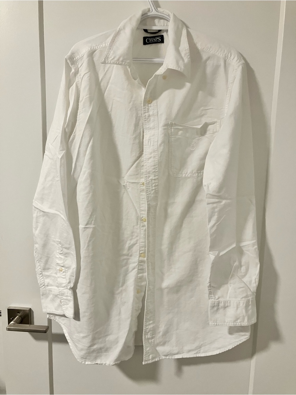 Chaps White Long Sleeve Button-Up Dress Shirt